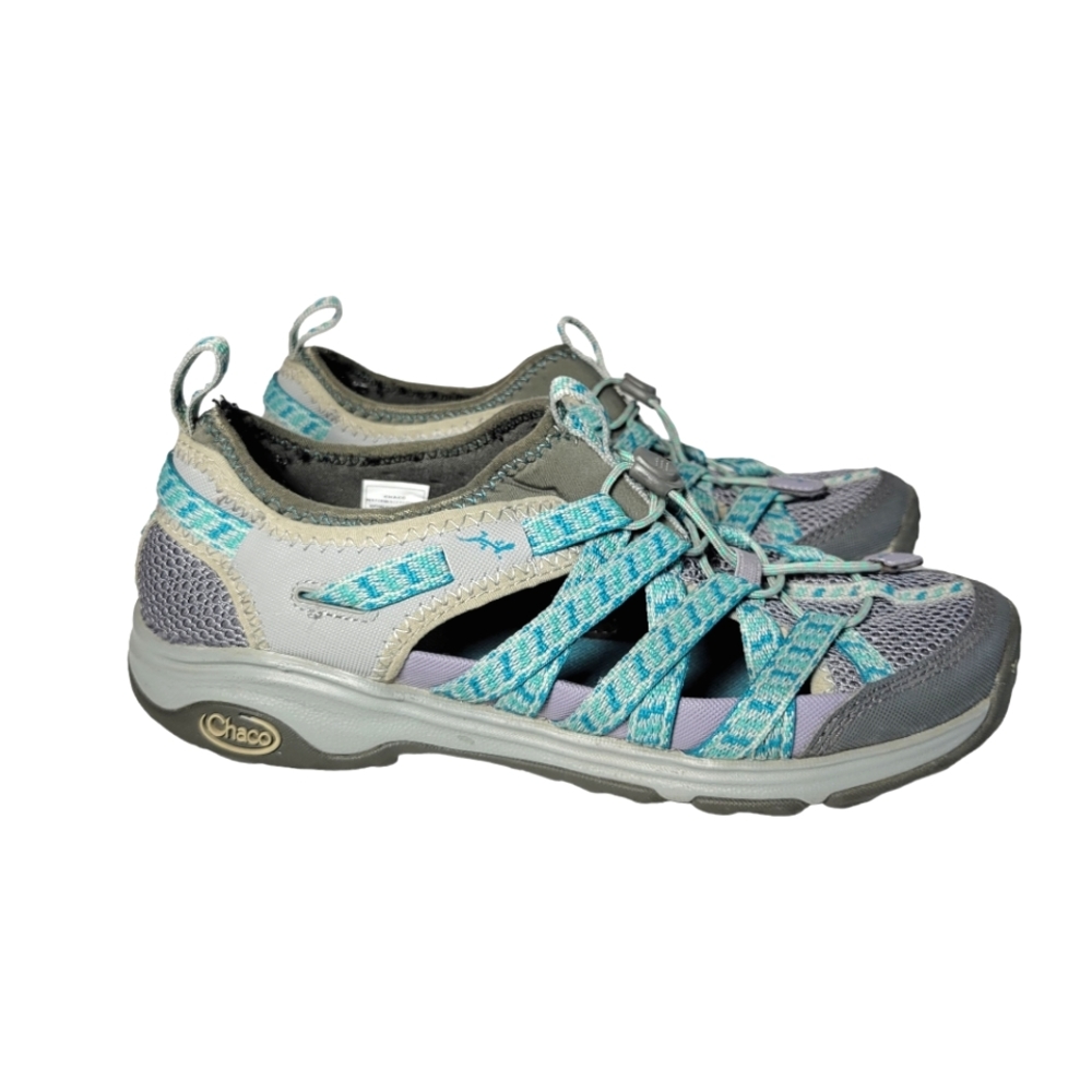 Chaco Outcross blue and gray hiking water sandals Size 8
